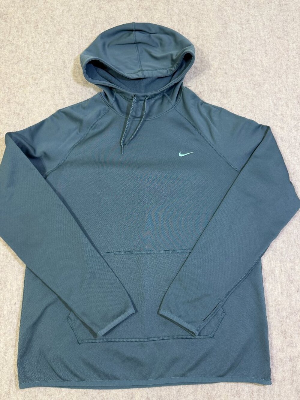 Nike Women's Dri-FIT Fleece Pullover Hoodie Blue Gray Mint Swoosh M